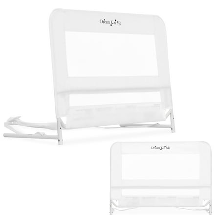 Dream On Me Lightweight Mesh Security Adjustable Bed Rail for Toddler in White, Fits for Twin, Full, Queen, Toddlers and Bunk Size Beds with a Mattress height less than 5" inches only.