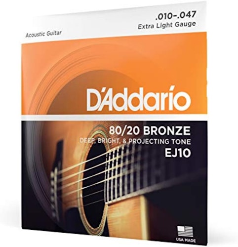 D'Addario 80/20 Bronze Extra Light Acoustic Guitar Strings