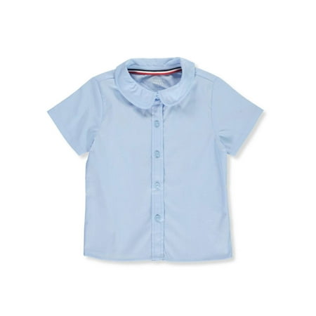 French Toast Toddler Girls School Uniform Short Sleeve Modern Peter Pan Collar Blouse