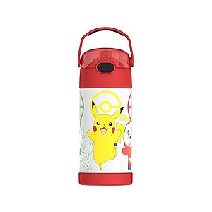 12-Oz Thermos Funtainer Stainless Steel Vacuum Insulated Straw Bottle (Pokemon) $10.55