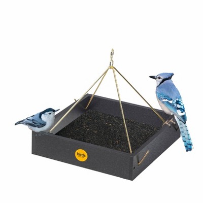 Bird Choice Small Modern Farmhouse Hanging Platform Tray Bird Feeder 2.5" Black