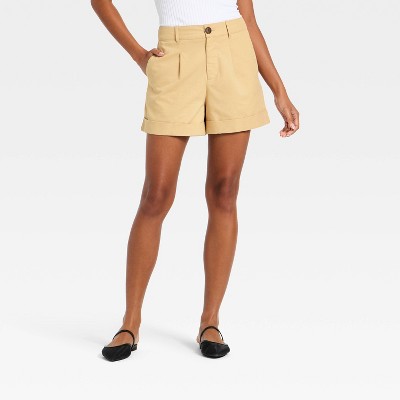 Women's High-Rise Luxe Linen Tailored Shorts - A New Day™ Tan 16