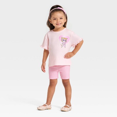 Toddler Girls' 2pc Disney Super Kitties T-Shirt & Biker Shorts Set - Pink 18M