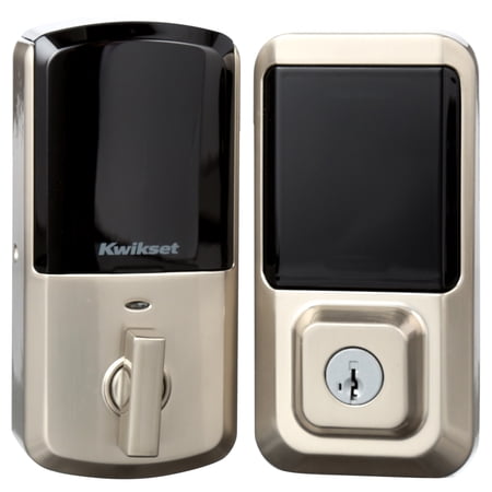 Kwikset Halo Touchscreen Wi-Fi Smart Deadbolt Hardware Lock with Smartkey Satin Nickel