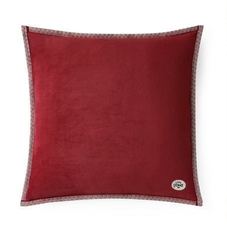 Pawz Decorative Plush Fleece Soft Accent Red 20"x20" Pillow, for Adults and Teens