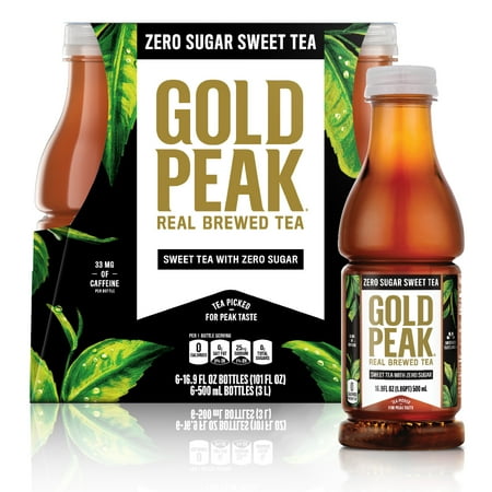 Gold Peak Iced Tea, Zero Sugar Sweet Tea Bottles, 16.9 fl oz, 6 pack