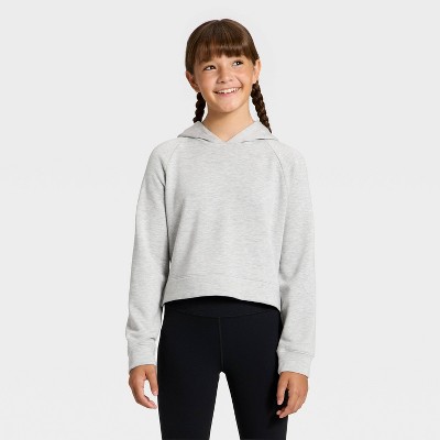 Girls' Modal Pullover Hoodie - All In Motion™ Heather Gray M