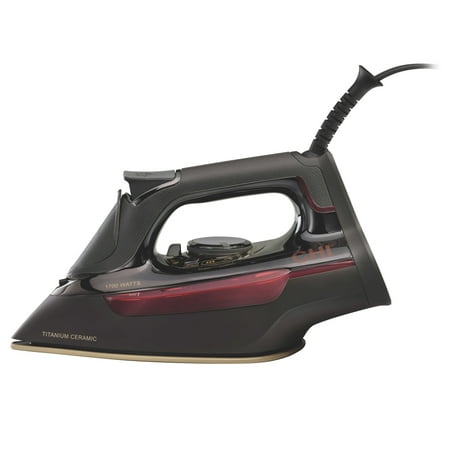 CHI Professional Clothing Iron, Steam Iron for Clothes with Titanium-Infused Soleplate, Black