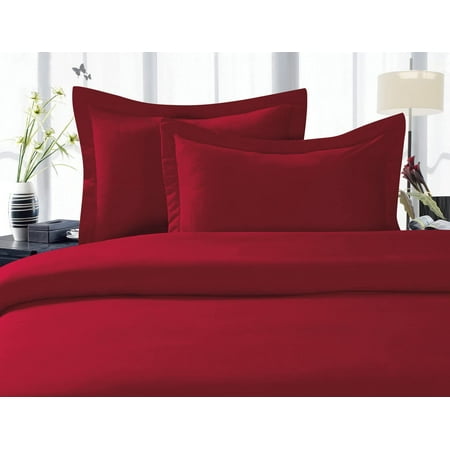 Elegant Comfort, Duvet Set 3 Piece 2 Pillow Shams King/Cal King Burgundy, Solid Print