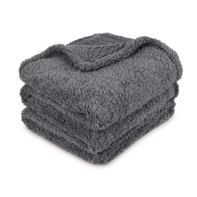 Catalonia Gray Fleece Plush Throw Blanket, Fuzzy Snuggle Blanket for Boys Camping Traveling Couch Bed, Lightweight, Reversible, All Season Use