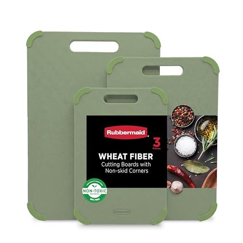 3-Piece Rubbermaid Reversible Wheat Fiber Cutting Board Set Amazon