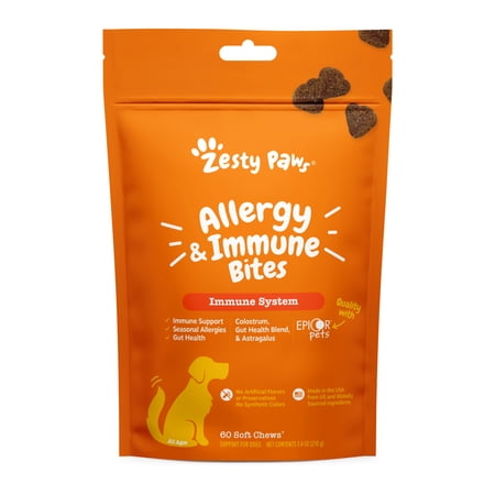 Zesty Paws Allergy & Immune Bites Lamb Flavor Dog Supplement, 60 Count