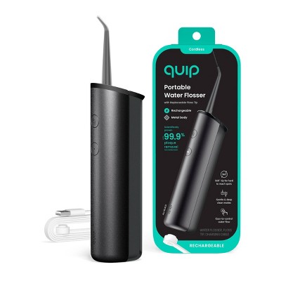 quip Cordless Rechargeable 2-Pressure Modes Metal Countertop Water Flosser