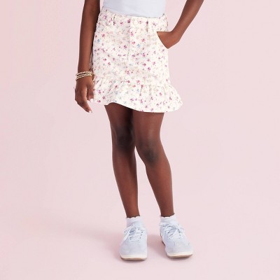 Girls' Olivia Sunrise Patchwork Ruffle Hem Denim Skirt - LoveShackFancy x Target Cream 12