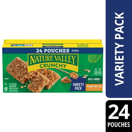 Nature Valley Crunchy Granola Bars, Variety Pack, 48 Count, 35.76 oz (24 Pouches)
