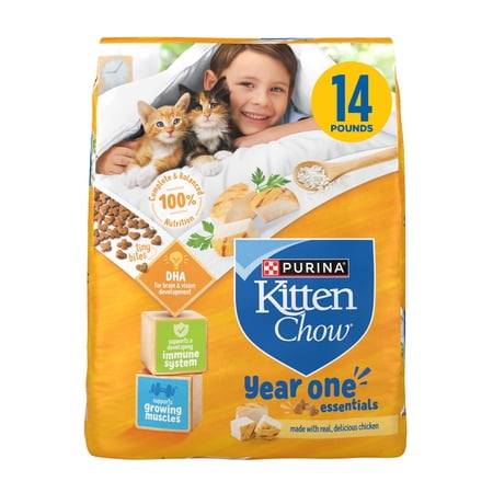 Purina Kitten Chow Year One Essentials with Real Chicken High-Protein Complete, 14 lb.