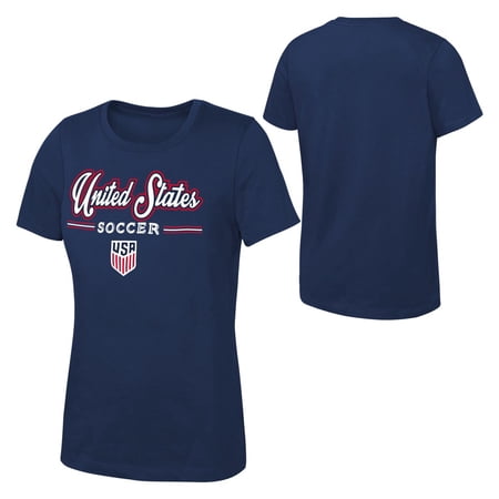 United States Men's National Team USMNT USA Women's Navy Script Logo Tee