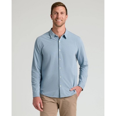 True Classic Men's Stretch Oxford Dress Shirt - Blue XL