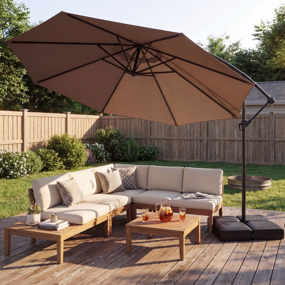 Full Rotation Umbrella with Base, $90