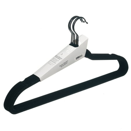 Better Homes & Gardens Non-Slip Velvet Clothing Adult Hangers, Black, 5 Count