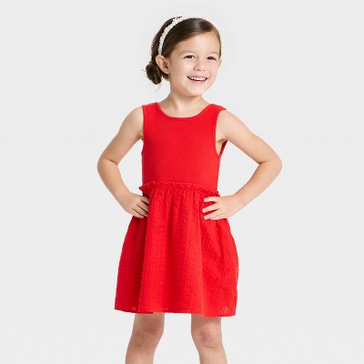 Baby Girls' Tank Woven Dress - Cat & Jack™ Red 12M