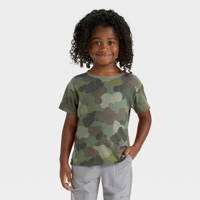 Toddler Boys' Short Sleeve Relaxed T-Shirt - Cat & Jack™ Olive 12M