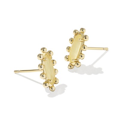Kendra Scott Emma Framed Stud Earrings - Light Yellow Illusion One Size