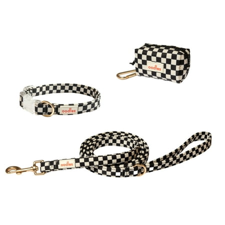 Oodles Checkered Dog Walking 3 Piece Set, Small