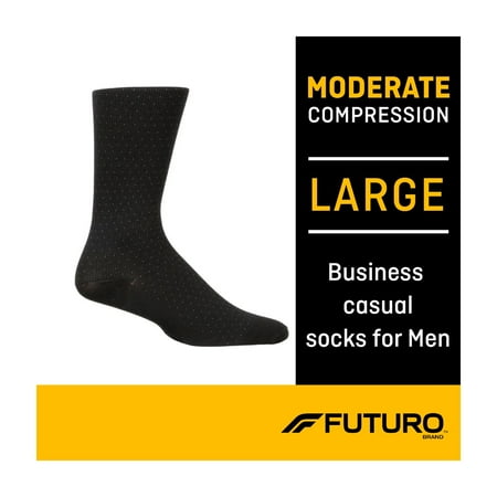 FUTURO Business Casual Socks, Large, Moderate Compression, Male