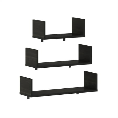 Furinno ROSSI Bedroom Decor Wall Mounted Floating Display Shelves in Set of 3