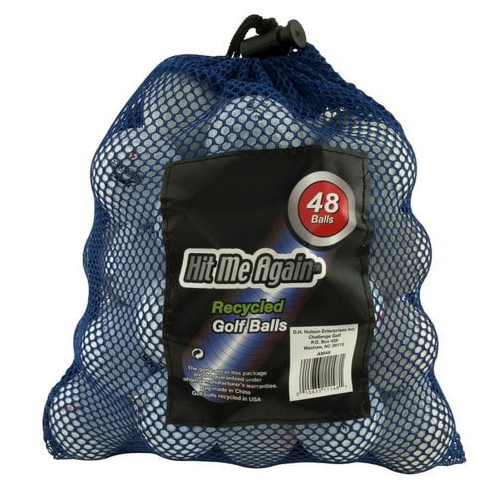 Hit Me Again Recycled Golf Balls, Assorted Colors, 48 Pack, ionomer