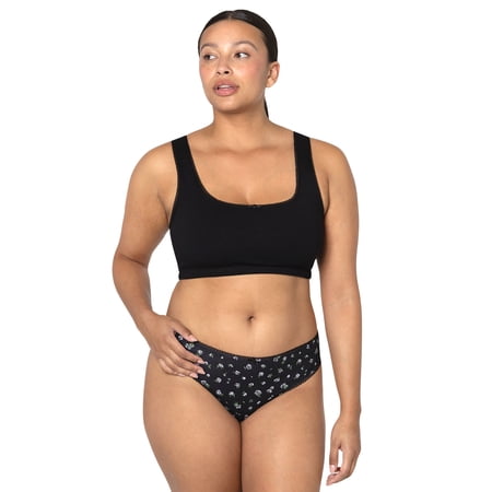 fresh collection by Fruit of the Loom Women's Cotton Tank Bralette and Thong Set