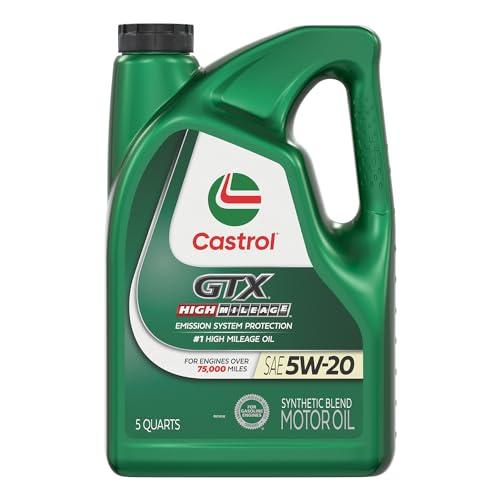 5-Quarts Castrol GTX High Mileage 5W-20 Synthetic Blend Motor Oil Amazon