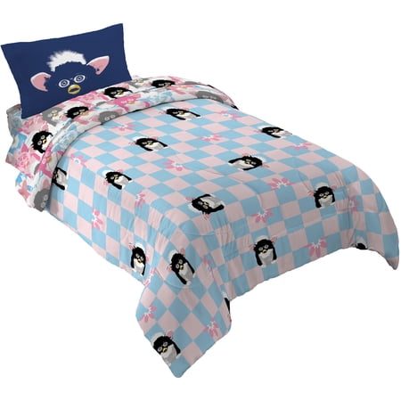Furby Kids Twin Bed in a Bag, 4Pc Bedding Set, Comforter and Sheets