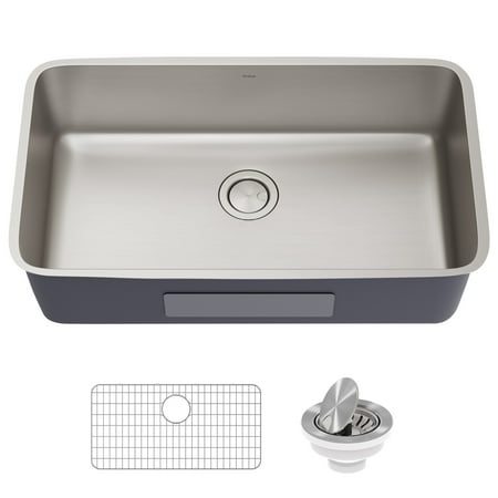 KRAUS Dex 33” Undermount 16 Gauge Stainless Steel Single Bowl Kitchen Sink