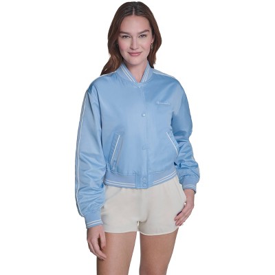 Champion Women's Cropped Varsity Jacket - Blue M