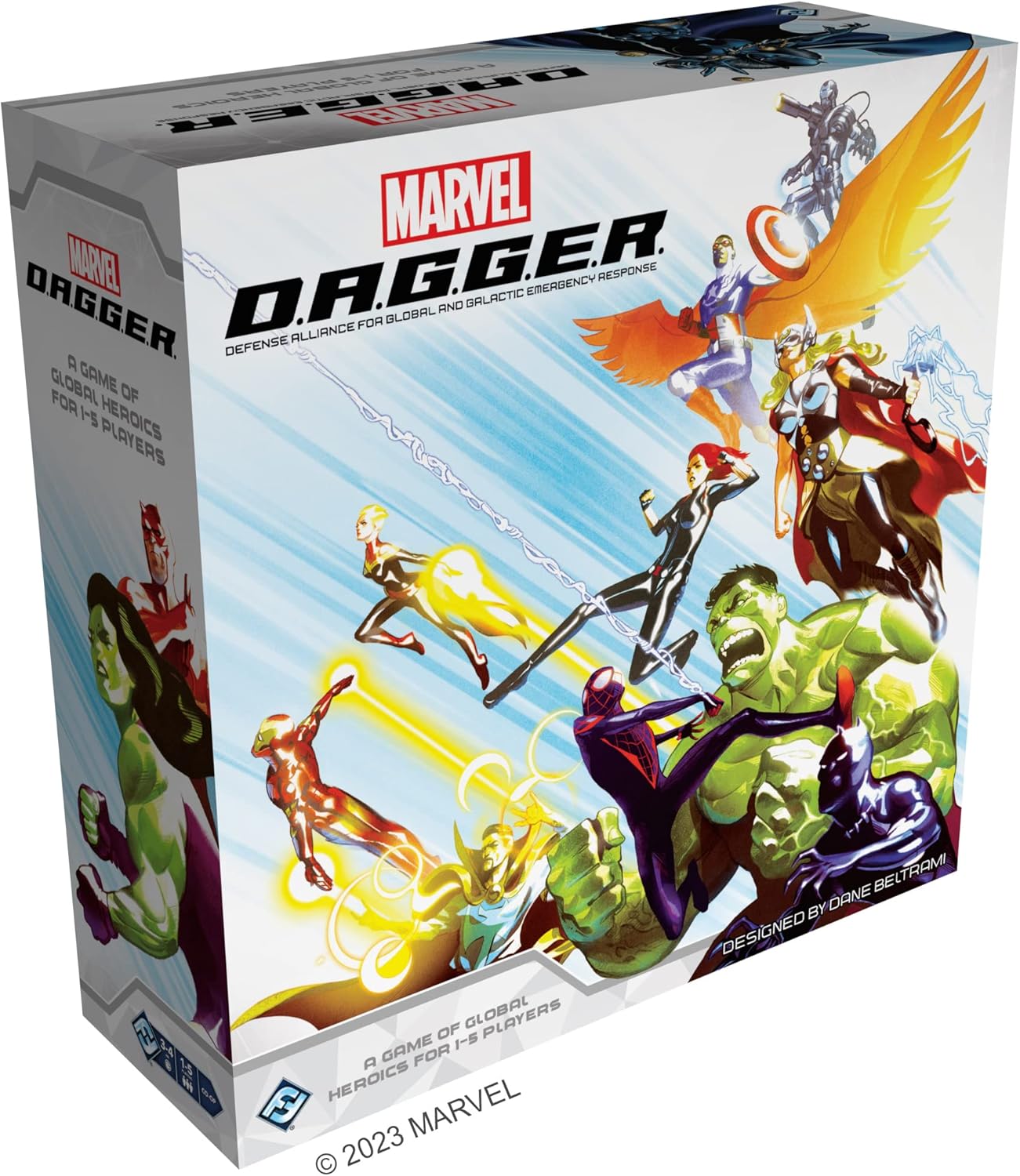 Asmodee Marvel D.A.G.G.E.R. Board Game - Unite as Iconic Heroes to Save The World, Cooperative Strategy Game for Kids & Adults, Ages 12+, 1-5 Players, 3-4 Hour Playtime