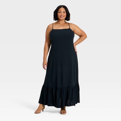 Women's Open-Back Maxi Dress - A New Day™ Black 4X