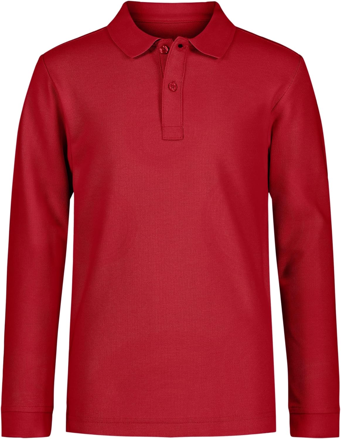Nautica Boys' School Uniform Long Sleeve Polo Shirt, Red, 2T
