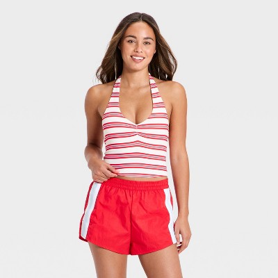 Women's Halter Support Tank Top - JoyLab™ Red Stripe XXL