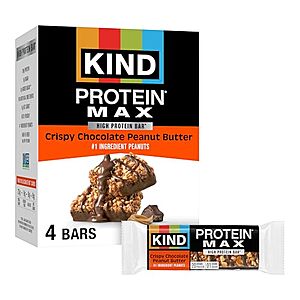 Select Accts: 4-Pk 2.2-Oz KIND Protein MAX Bars (Crispy Chocolate Peanut Butter) $4.05 w/ S&S