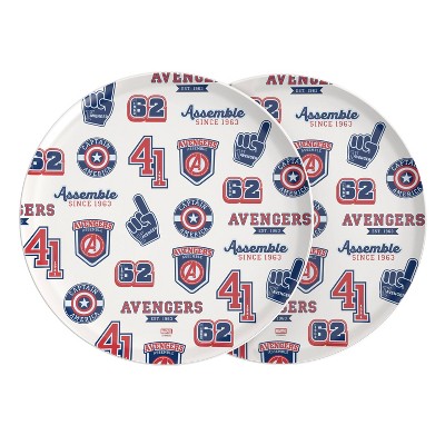 Zak Designs Avenger Classic 2pc 10 in Plate Melamine Bamboo Set