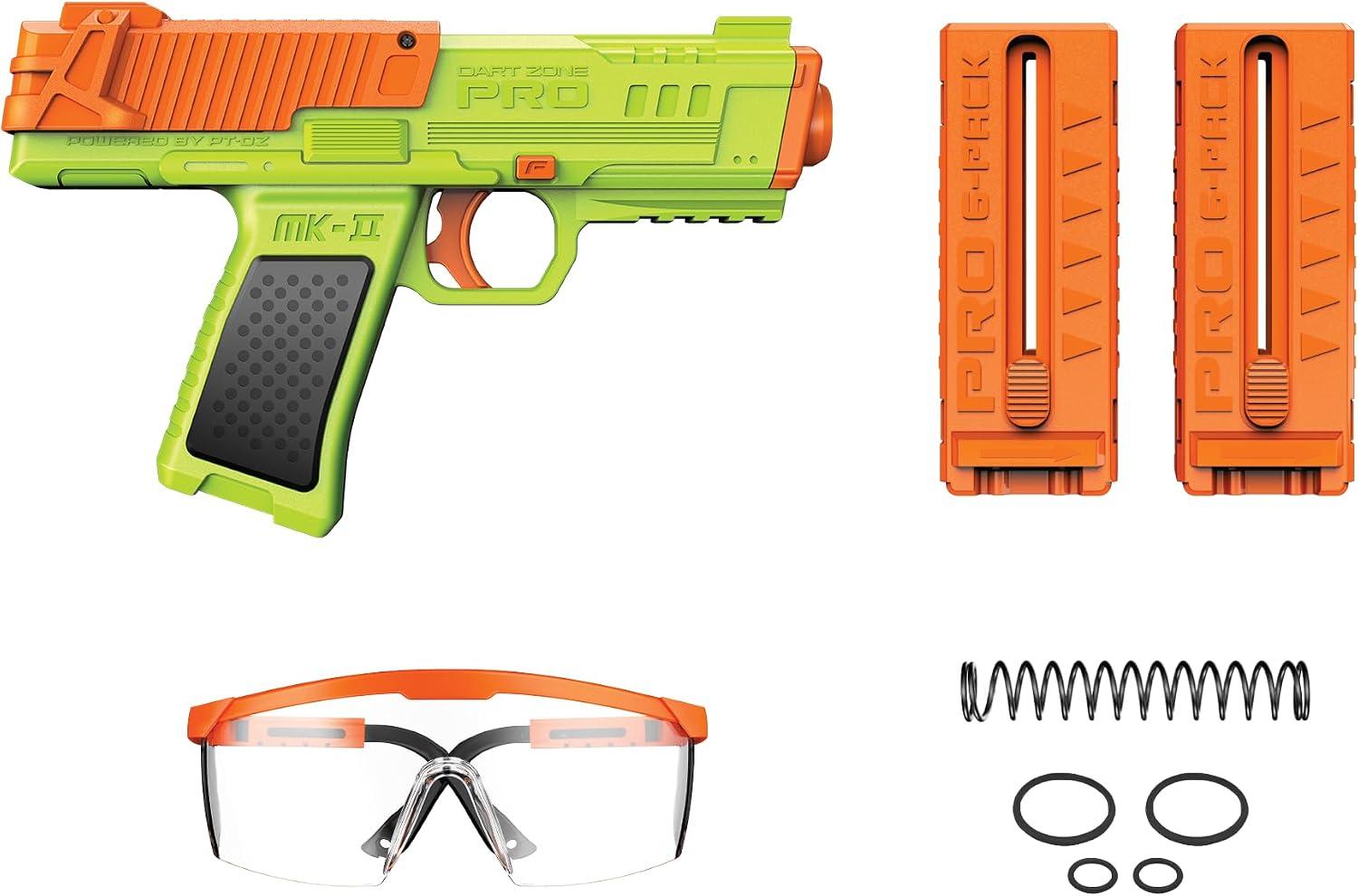 Dart Zone Pro-Series MK-2 Dart Blaster w/ 12 Nitroshot+ Darts, Two Clips Amazon