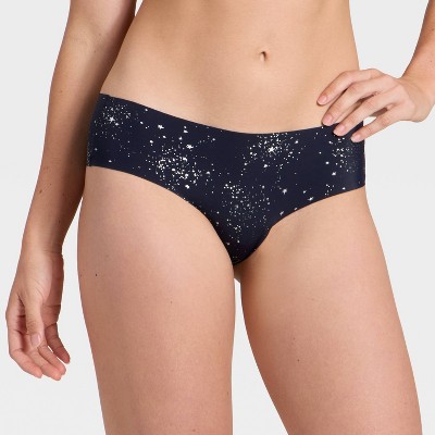 Women's Invisible Edge Seamless Cheeky Underwear - Auden™ Blue Star Print XS