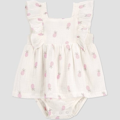 Carter's Just One You® Baby Girls' Pineapple Ruffle Romper - Cream 24M