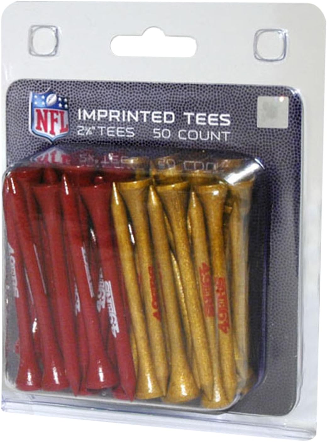 Team Golf NFL San Francisco 49ers Pack Of 50 Golf Tees 2-3/4" Golf Tees, 50 Pack, Regulation Size, Multi Team Colors