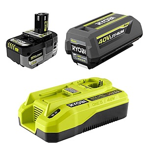 Ryobi ONE+ 18V/40V Starter Kit (1x 18V 4Ah + 1x 40V 4Ah Batteries + Hyper Charger) $159 + Free S&H
