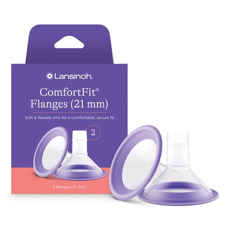 Lansinoh ComfortFit Breast Pump Flanges, 21mm, 2 Count, for Lansinoh Pumps