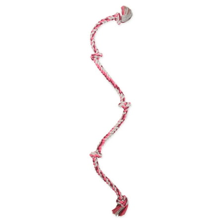 Mammoth Flossy Chews Cottonblend 5 Knot Tug Rope Dog Toy, Super XL, 72", Assorted Colors