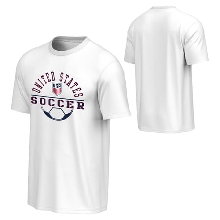 United States Men's National Team USMNT USA Men's White Soccer Ball Graphic Tee